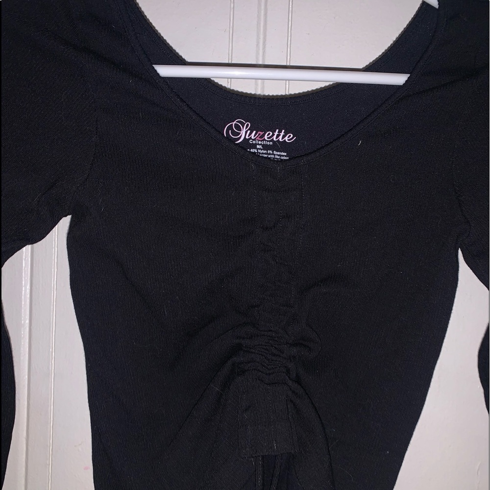 Long sleeve cinched crop top